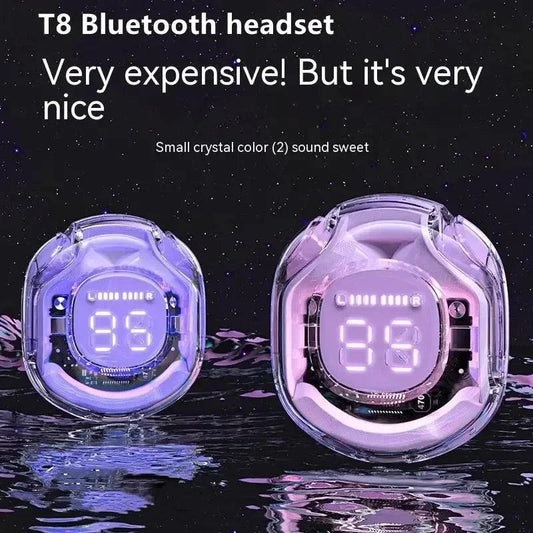 T8 TWS Wireless Bluetooth Headset Transparent